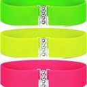 Syhood 3 Pcs 80s Neon Belts for Women 80s Waist Stretch Wide Waistband with Vertical Clasp Buckle Belts for Party Accessories(Green, Yellow and Pink,3 Pieces)