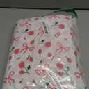 Softan Pink Floral Queen Bed Sheets, Cozy Microfiber Flower Printed Sheets with 15" Deep Pocket Fitted Sheet & Non-Slip Straps, Patterned Pink Rose - Bow Sheets & Pillowcase Set