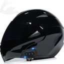 Motorcycle Bluetooth Modular Helmet, DOT Approved Dual Visor Full Face Flip up Bluetooth Integrated Motorcycle Helmets for Adults Men Women, medium