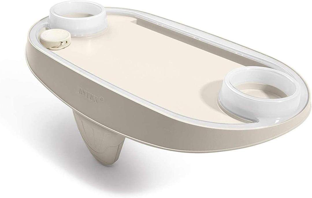 Intex 28520E Tablet Mobile Phone Spa Tray Accessory with White LED Light Strip and Cupholders for Smart Phone or Tablet, White