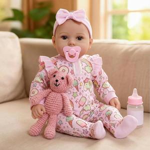 GOAROY Baby Dolls, 17 Inches Large Realistic Baby Doll with Cute Soft Body, Real Life Baby Dolls Girl, with Bottles & Pacifier, Diapers and Bibs, Gift Idea for Ages 3+