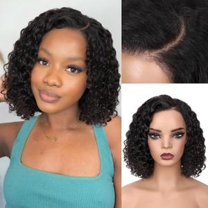 Lady Miranda Curly Human Hair Wigs 13x4 Lace Front Wigs Short Curly Wig for Black Women Wear and Go Human Hair Pre Plucked Pre Cut Short Bob Wig for Black Women (12 Inch, 1B#)