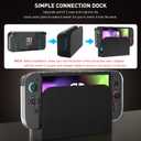 [Improve PC Hardshell Easy to Dock] Glitter Switch 2 Case Dockable, for Switch 2 2025 Protective Cover Crystal Clear Accessories Skin with Screen Protector & 4 Thumb Caps