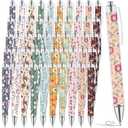 Sayglossy 50 Pcs Floral Ballpoint Pens Bulk Summer Spring Gifts 1.00 mm Black Ink Smooth Writing Wildflower Fancy Decorative Pens Ballpoint for Christmas Office Activity Party Supplies