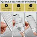 Gramercy Handheld Mandoline Slicer for Kitchen - Stainless Steel Veggie & Fruit Slicer with 4 Blades - Slicer, Julienne & Grater; Cut Resistant Safety Glove & Cleaning Brush Included; Dishwasher Safe