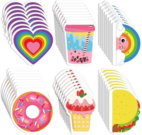 Glenmal 48 Pack Mini Cute Notebooks for Kids Kawaii Pocket Notebooks Bulk with Covers Taco, Heart, Rainbow, Donut, Ice Cream in 6 Design Small Notepads for Girls School Supplies