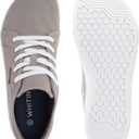 WHITIN Women's Canvas Barefoot Shoes | Wide Width Minimalist Sneakers | Classic Fit Low Top (Gray)