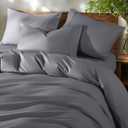 Shilucheng 100% Cotton King Size Duvet Covers - 600 Thread Count, Luxury Sateen Weave Egyptian Cotton Comforter Cover with Zipper Closure & Corner Ties Hotel Bedding Duvet Covers 3 Piece (Dark Grey)