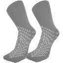 HCS Non-Slip Hospital Socks with Grips for Women & Men (6 Pairs) - 360 All-Around Tread Non-Slip Sock for Elderly/Seniors - Hospital Grip Socks, Fall Risk Patient Slippers (Gray, Regular)