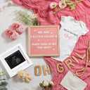 9 Pcs Pregnancy Announcement Set Pregnancy Reveal Ideas Felt Letter Board Bodysuit Baby Booties Photo Frame Plush Bear Wood Blocks for Coming Soon Baby Announcement
