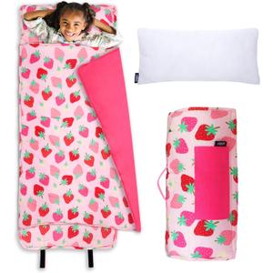 Wildkin Kids Original Nap Mat Cozy Kids Sleep Mat with Pillow, ideal for School & Travel, 50"L x 20"W x 1.5"Th