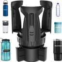 Cup Holder Expander (Adjustable Holder & Base, Auto-Fit Hold, One Button Open), Car Cup Holder Expander for Yeti, Hydro Flask, Nalgene, Owala, Bottles in 2.6"- 4.8" (Light Black, 1 Pack)
