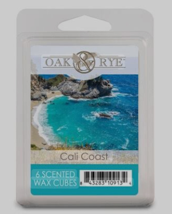 Oak Rye Cali Coast 6 Scented Wax Cubes 3 Pack