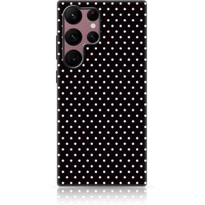 Owncase for Samsung Galaxy S22 Ultra Case Cute Fashion Polka Dot Phone Case for Women Girls Shockproof Slim TPU and Hard PC Protective Cover, Black