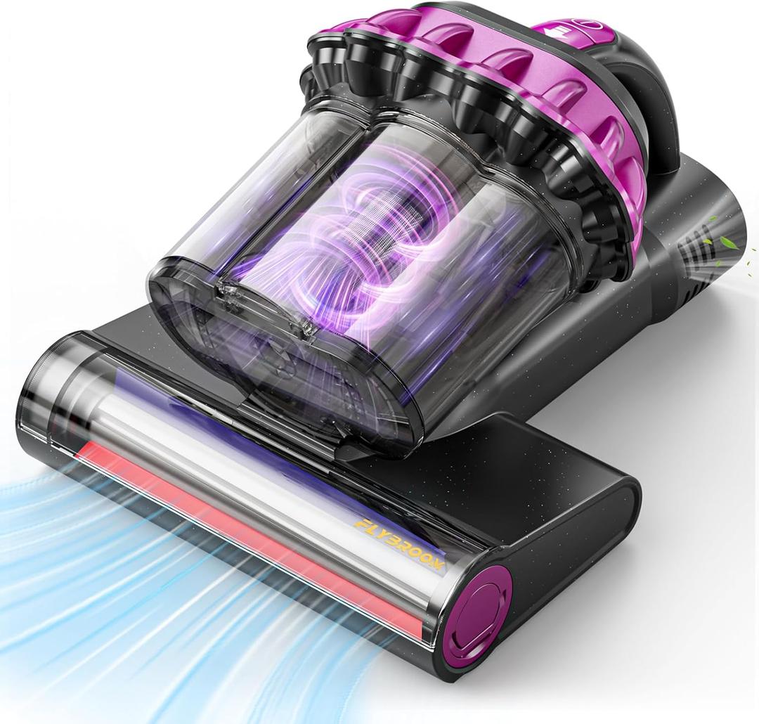 Mattress Vacuum Cleaner 550W 18KPa Bed Vacuum Cleaner with Smart Dust Sensor, UV-C Light, 149F Heat, HEPA Filter, Handheld for Bed Sofa Couch (Purple)