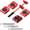 Heavy-Duty Furniture Moving Tool with Wheels, Featuring a Height-Adjustable Lifting Lever and Four-Wheel Sliders, Suitable for Sofas, refrigerators, and Washing Machines. (Blue)