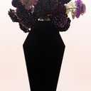 Decorative Black Coffin Shaped Flower Vase, 9 x 4 inches