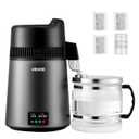 VEVOR Water Distiller, 6L/1.6 Gallon Larger Pure Water Purifier Filter for Home Table Countertop, 900W Glass Pot Distilled Maker, Stainless Steel Interior Drinking Machine to Make Clean Water