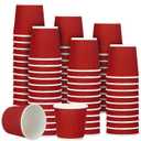 Yaomiao 200 Pcs 4 oz Disposable Espresso Coffee Cups Ripple Corrugated Paper Insulated Hot Cups for Party Cold Drinks Hot Beverage Tea(Red)