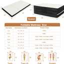 Foldable Mattress Queen Tri Folding Sleeping Pad Memory Foam, 78x58x4"White