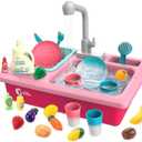 CUTE STONE Toy Accessories Faucet for Color Changing Play Kitchen Sink Toys Blue & Pink