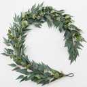 6FT Greenery Eucalyptus Garland for Home Decor, Wedding Table Centerpieces & Arch Floral Arrangements - Spring Real Touch Silk Stems