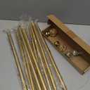 Gold Double Curtain Rod for Windows 48 to 84 Inch: Double Window Treatment Curtain Rod Heavy Duty Adjustable from 48 to 84 Inch - Gold Foil Resin Finials and Double Curtain Rod