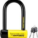 Kryptonite New York Fahgettaboutit Mini Bike U-Lock, Heavy Duty Anti-Theft Bicycle U Lock, 18mm Shackle with Keys, Ultimate Security Lock for Bicycles E-Bikes Scooters,Black