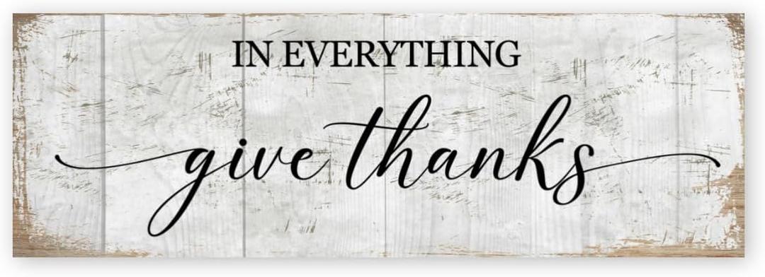 in Everything Give Thanks Wood Signs Rustic, Give Thanks Wood Sign, Farmhouse Sign, Fall Decor, Thanksgiving Day Home Decorations Indoor Outdoor 5x15 (Style-6)