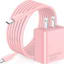 Fast Charger for i Phone Charging, [MFi Certified] for iPhone Charger, 3.0 PD USB C Charger with 10FT USB C to for Lightning Cable Compatible with Phone 14/13/12/11/Pad, Pink (6FT)
