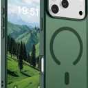 SUPFINE Magnetic for iPhone 17 Pro Max Case (Compatible with MagSafe)(Military Grade Drop Protection) Translucent Matte Shockproof with Anti-Fingerprint Phone Cover,Forest Green