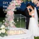 Pure Clear Acrylic Card Box with Slot & Lock, DIY Large Wedding Card Boxes for Reception, Elegant Money Envelop Gift Cards Box for Party Wedding Birthday Baby Shower Graduation Table Decor