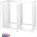 STORi Stackable Clear Plastic CD Organizer with Rubber Feet | Rectangular Jewel Cases Holder Perfect for Theatre Room | Holds up to 30 CD Cases | Made in USA