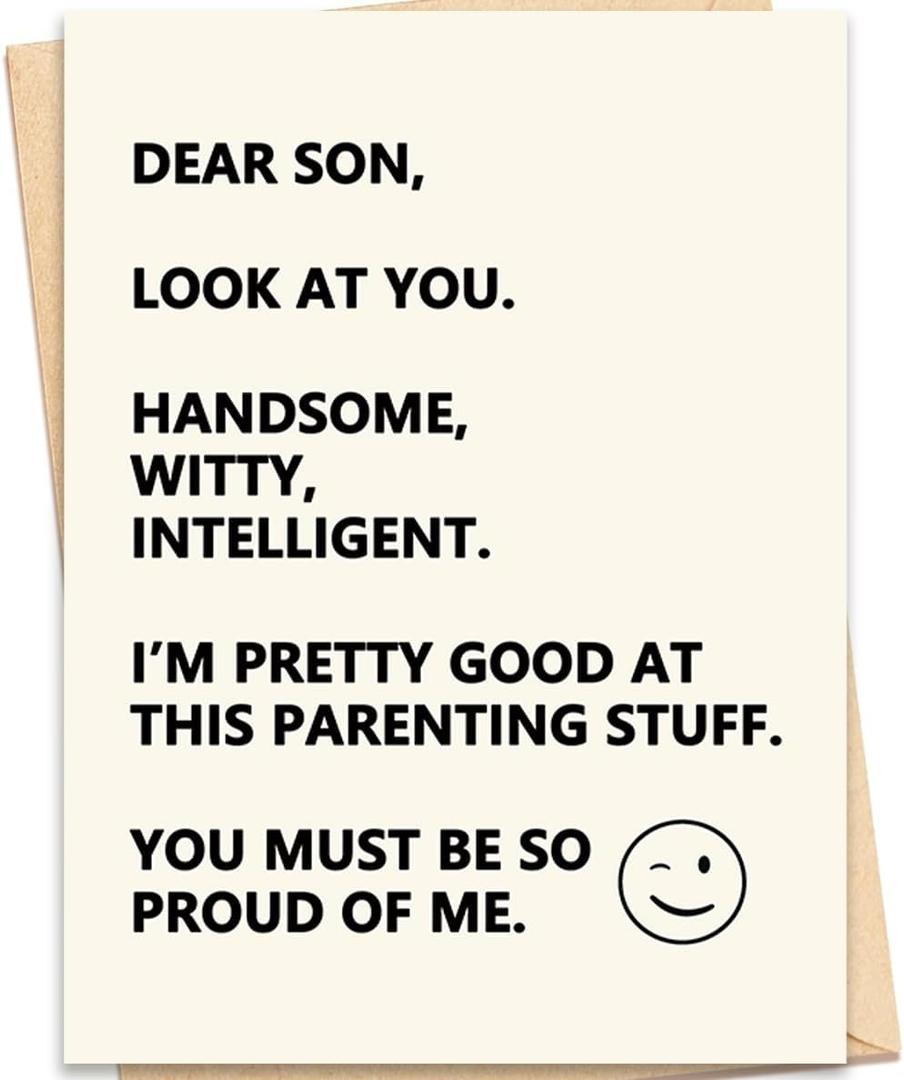 4 x Happy Birthday Card for Son, Son Birthday Card | Son Birthday Card from Mom Dad, Card Gift Decoration, 5 x 7 Inches with Envelopes Stickers
