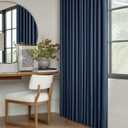 Navy Blue Pinch Pleated Full Blackout Curtains Linen Blend Room Darkening Window Curtains 80 Inch for Living Room Bedroom Thermal Insulated Back Tab Pinch Pleat Drapes with Hooks Rings 2 Panels