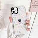 NITITOP Compatible for iPhone 12/12 Pro Case Cute Flower Floral Clear for Women Girl Ultra Slim Crystal Shockproof Soft TPU Anti-Yellow Protective Phone Cover - Colorful