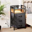 Lazzanto Night Stand Bedside Charger Bedroom - Nightstand with Charging Station & LED Light Strip, Night Stand with Storage Shelf & 3 Fabric Drawers, Morden End Table with U-S-B Ports & AC Outlets 
Product Dimensions	11.4"D x 15.6"W x 29.4"H