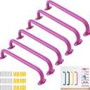 BiJun17 inch Metal Playground Handles, Monkey Bars Indoor Heavy Duty Ceiling Grab Bars for Indoor Outdoor Playgrounds Climbing Frames, Treehouses, and Wall ladders (Pink Set of 6)