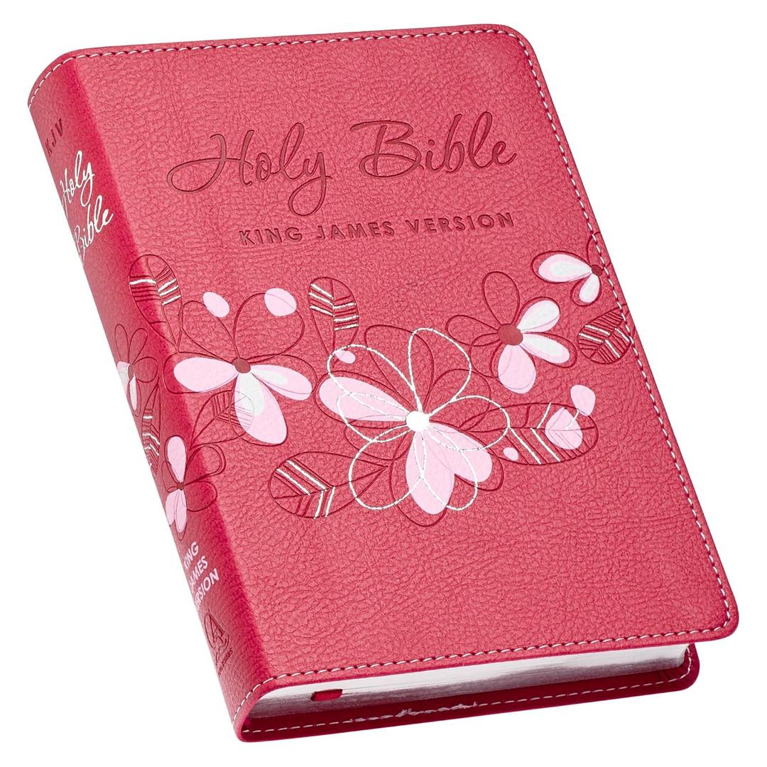 KJV Holy Bible, Compact Faux Leather Red Letter Edition - Ribbon Marker, King James Version, Pink (KJV Compact Editions)