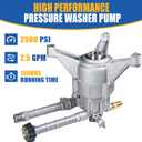 TOOLCY 7/8" Shaft Vertical Pressure Washer Pump, 2500 PSI 2.5 GPM Front Inlet/Outlet Replacement Pump Kit with Nozzles & Hardware, Fits 180-196cc Gas Power Washer for Driveway, Fence, Patio Cleaning