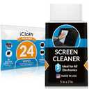 Screen Cleaner Wipes by iCloth – Individually Wrapped – Travel Size – Streak-Free (24 Large Wipes)