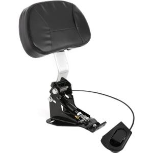 INNOGLOW Motorcycle Adjustable Driver and Rider Backrest with Chrome Mounting Kit for Harley Touring Electra Glide Road King Street Glide CVO 2009-2020