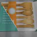 IOOLEEM Bamboo Wooden Spoons for Cooking 6 Pcs 12 Inch, Non-Stick Wooden Kitchen Utensils Set, Natural and Durable Wooden Spatula Spoons for Non-Stick Pan for Cooking