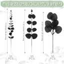 Giegxin 90 Pcs 3 Kinds Mixed Artificial Eucalyptus Leaves Stems Bulk Silver Dollar Leaves Picks Dried Eucalyptus Bundle Faux Spray for Wedding Vase Bouquet Floral Arrangement (Black)