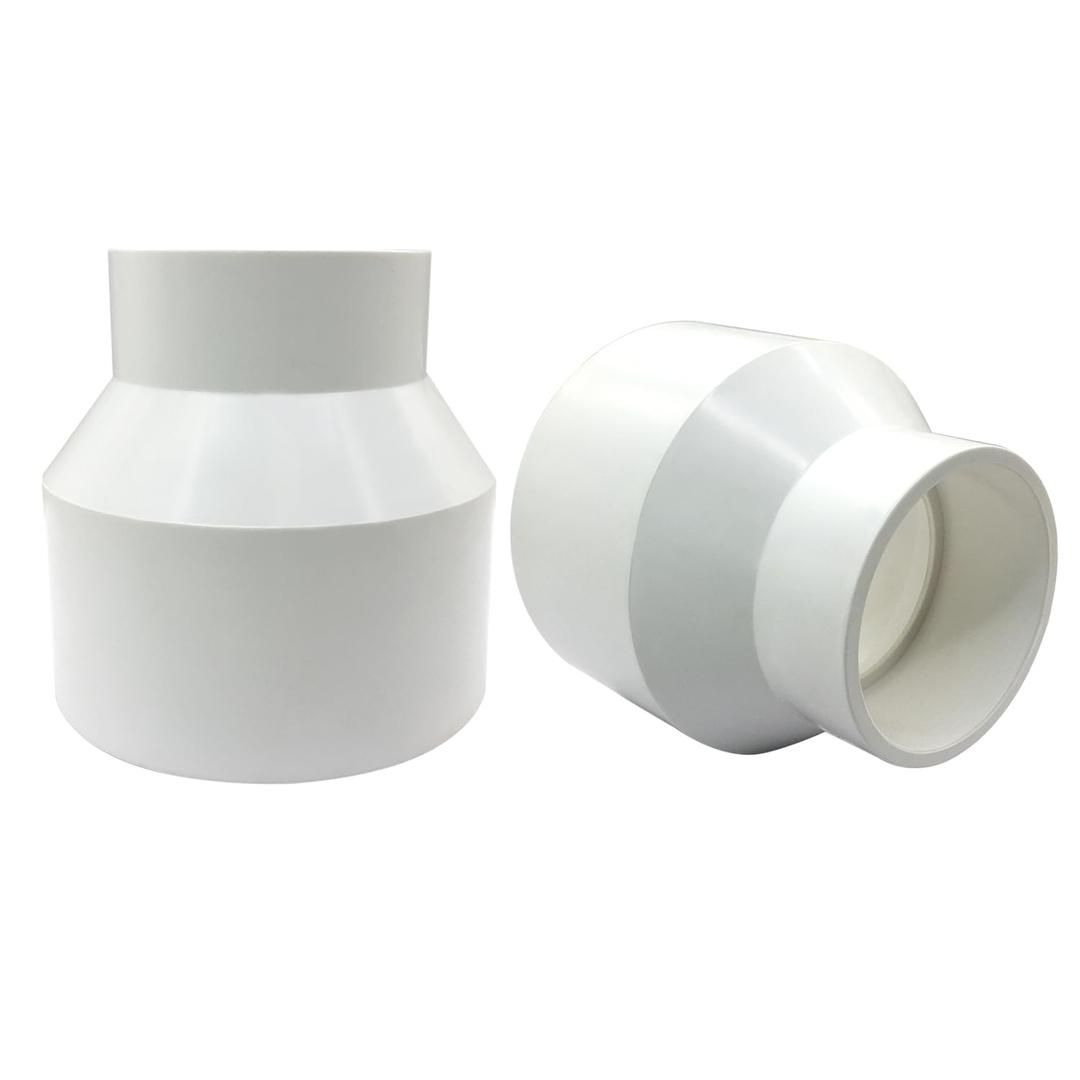2PCS 3" x 2" PVC DWV Reducer Coupling Adapter (Socket x Socket) Schedule 40 Slip Reducing Coupling Pipe Fittings for Home Sewer Plumbing