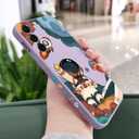 Phone Case for Samsung Galaxy S22 Plus Slim Shockproof Silica Astronaut Pattern Side Creative Design for Samsung S22 Plus Case-Astronaut Purple