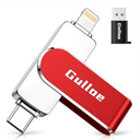 Gulloe 256GB Flash Drive Intended for iPhone, Memory Stick Storage for Photos and Videos Backup, Compatible with iPhone iPad Android PC, Plug and Play, No Application Required, Red