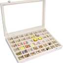 Vicoter Velvet Jewelry Tray 48 Compartments Jewelry Display Organizer with Transparent Cover Rings, Earrings, Necklaces, Pendants Storage Box for Girls, Wives, Mothers, Women