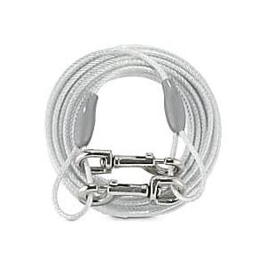 Petest Reflective Tie Out Cable with Crimp Cover for Large Dogs Up to 90 Pounds, 40 Feet