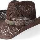 WQWOVRVO Cowboy Hat,Cowgirl Hat,Cowboy Hats for Women/Mens/Straw Wide with Shapeable Brim Western Cowboy Hat for Womens (Brown)